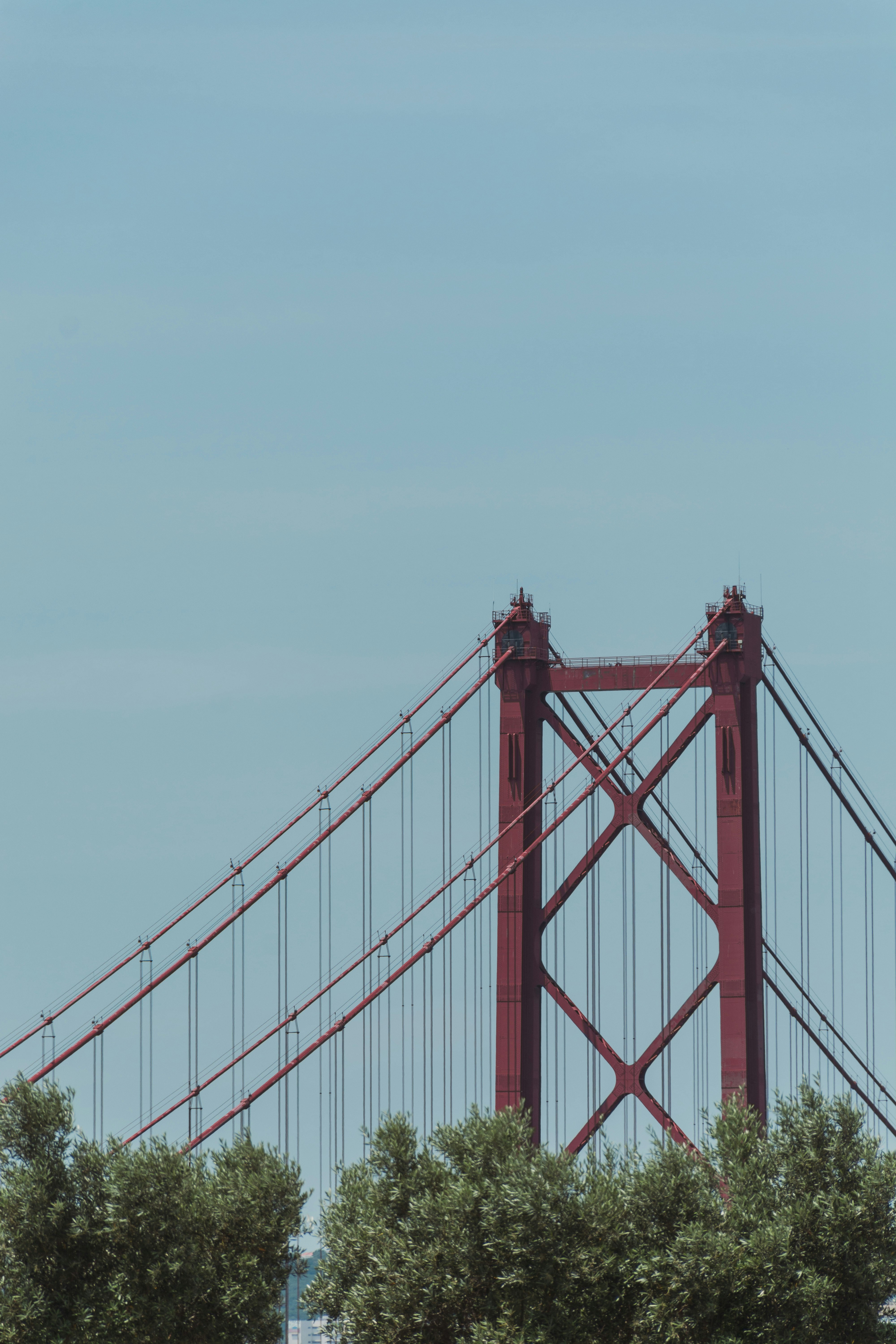 red metal bridge